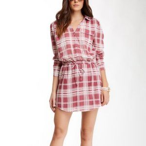 SOFT JOIE Plaid  Waist Shirt Dress